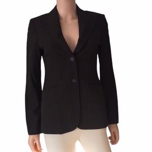 NWT Sisley brown tailored pinstriped blazer